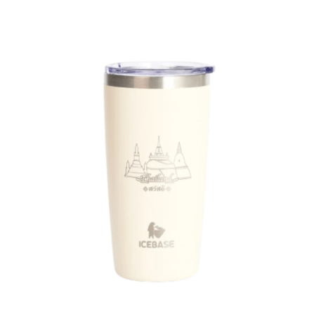 แก้วเก็บความเย็น ICEBASE รุ่น VLS-702BE (THAI CULTURE) ขนาด 600 มิลลิลิตร สีเบจ